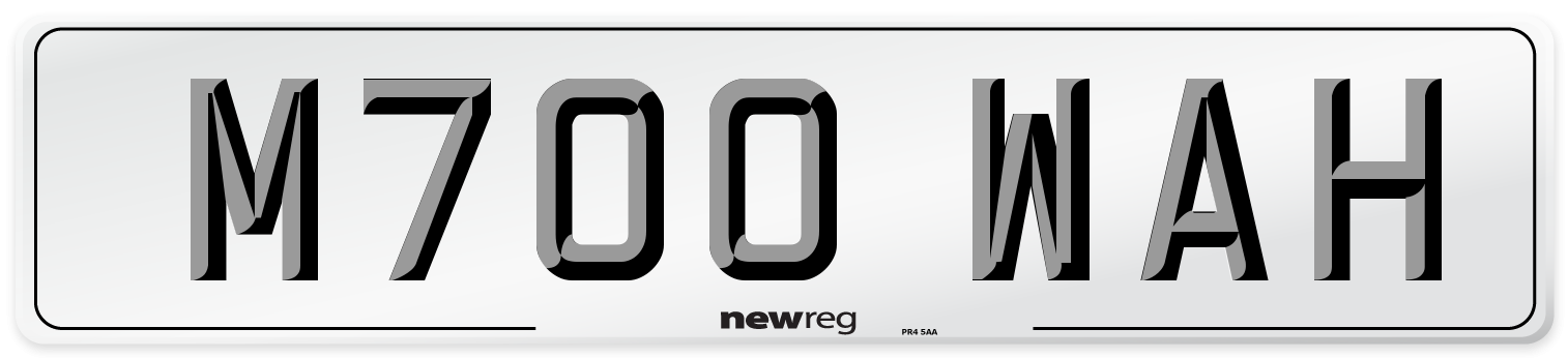 M700 WAH Number Plate from New Reg